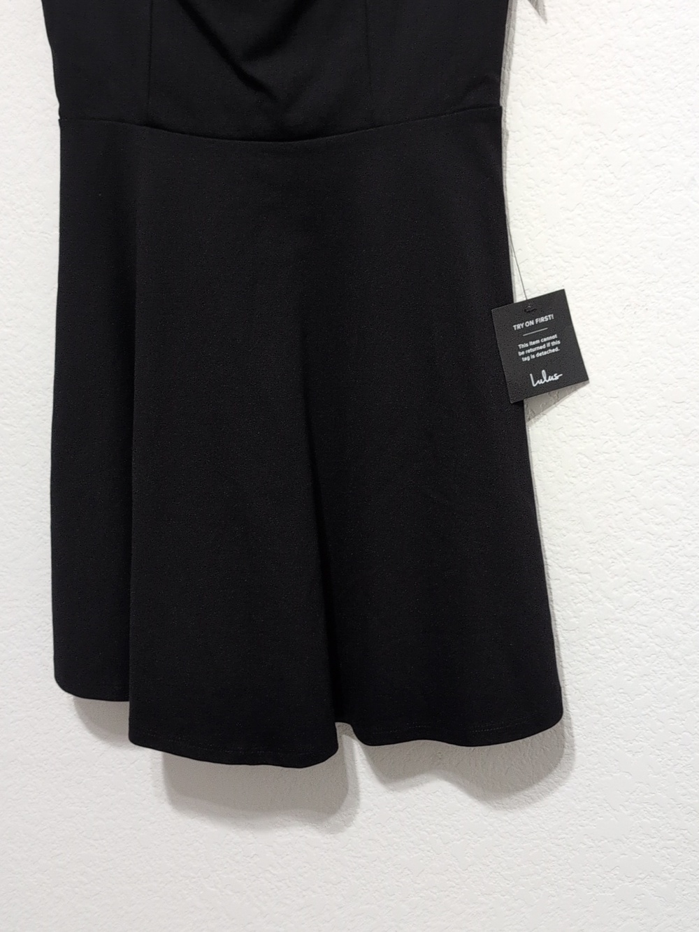 Lulus Off The Shoulder Skater Fit And Flare Dress Black Size Medium New - Picture 4 of 13